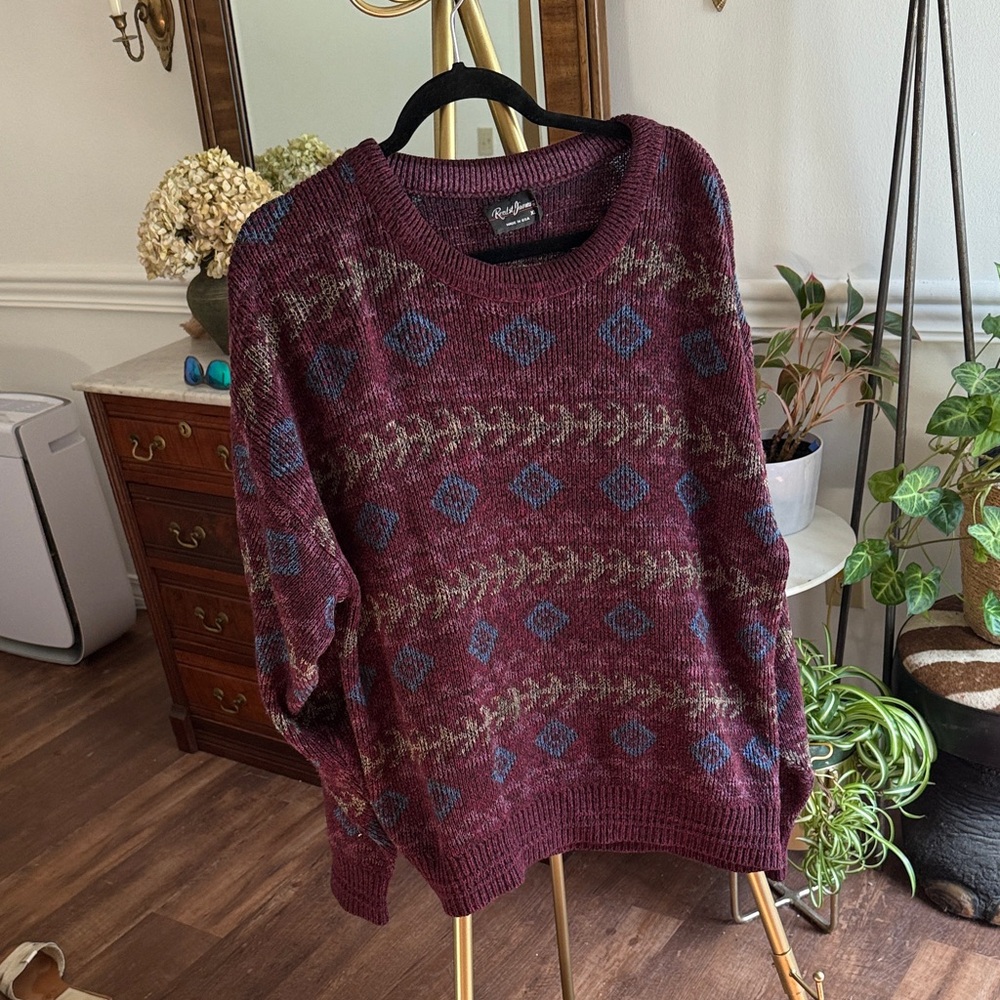 Burgundy Patterned Sweater